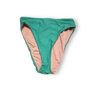 J. Crew High-Rise Bikini Swim Bottom in Teal Sz‎ S NEW